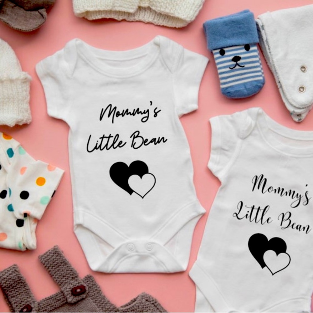 Mommy's Little Bean Onesie, Hipster Baby, Cute Baby Clothes,